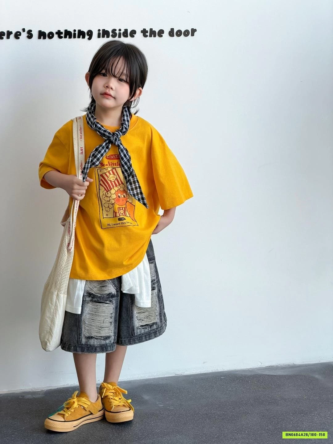 ÁO CAM MIX SHORT JEANS RÁCH