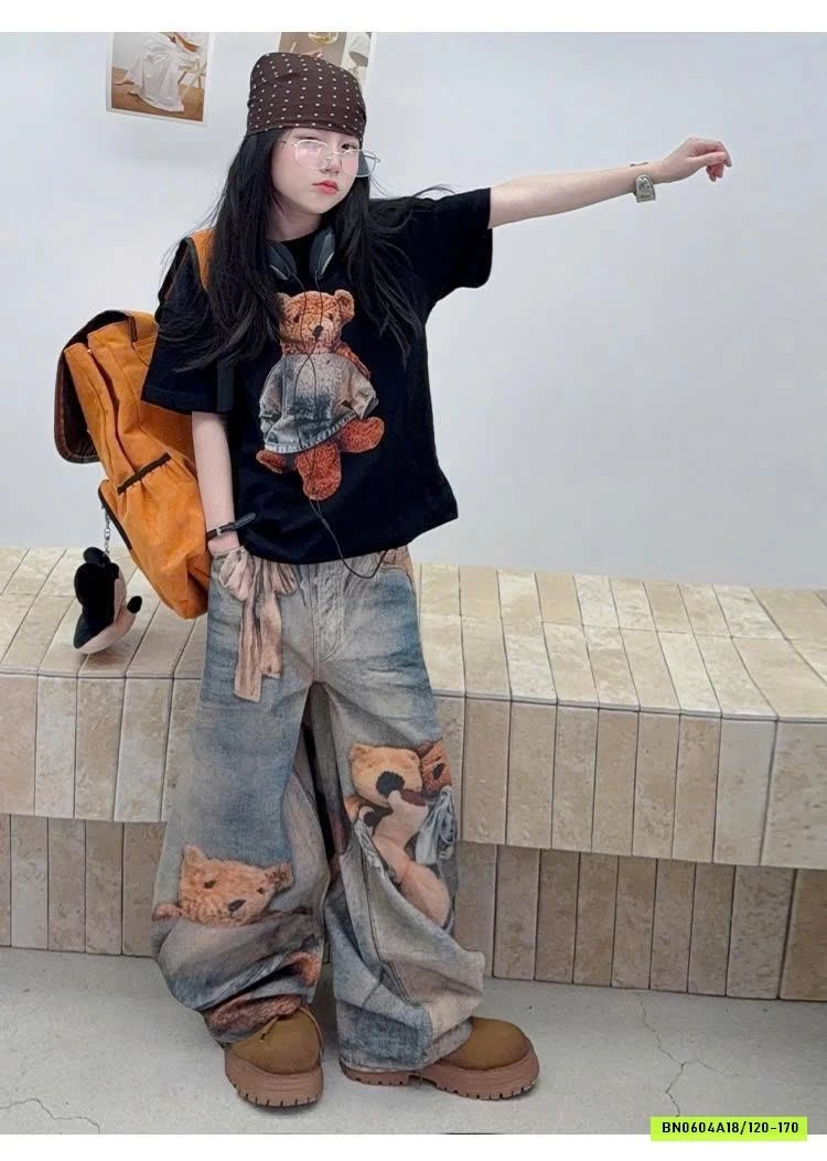 SÉT ÁO PHÔNG MIX JEANS GẤU