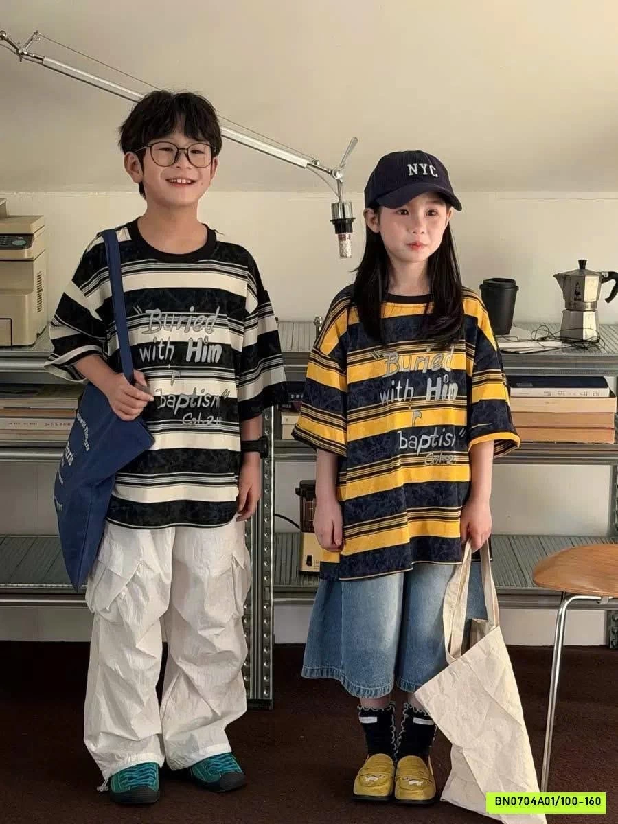 ÁO THUN KẺ CHỮ KUMAIKIDS