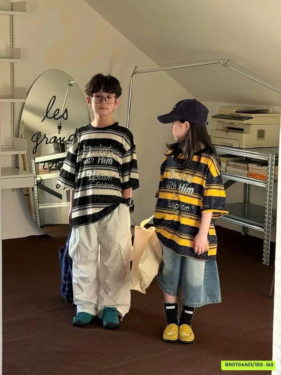 ÁO THUN KẺ CHỮ KUMAIKIDS