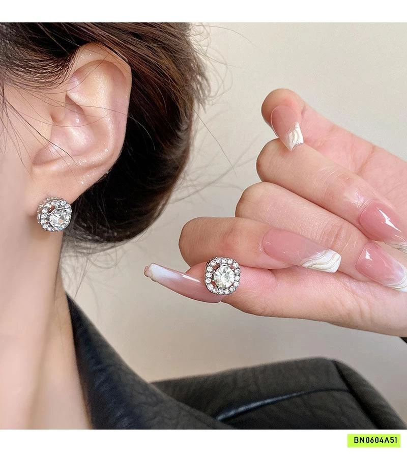 HOA TAI MẠ BẠC GẮN ĐÁ