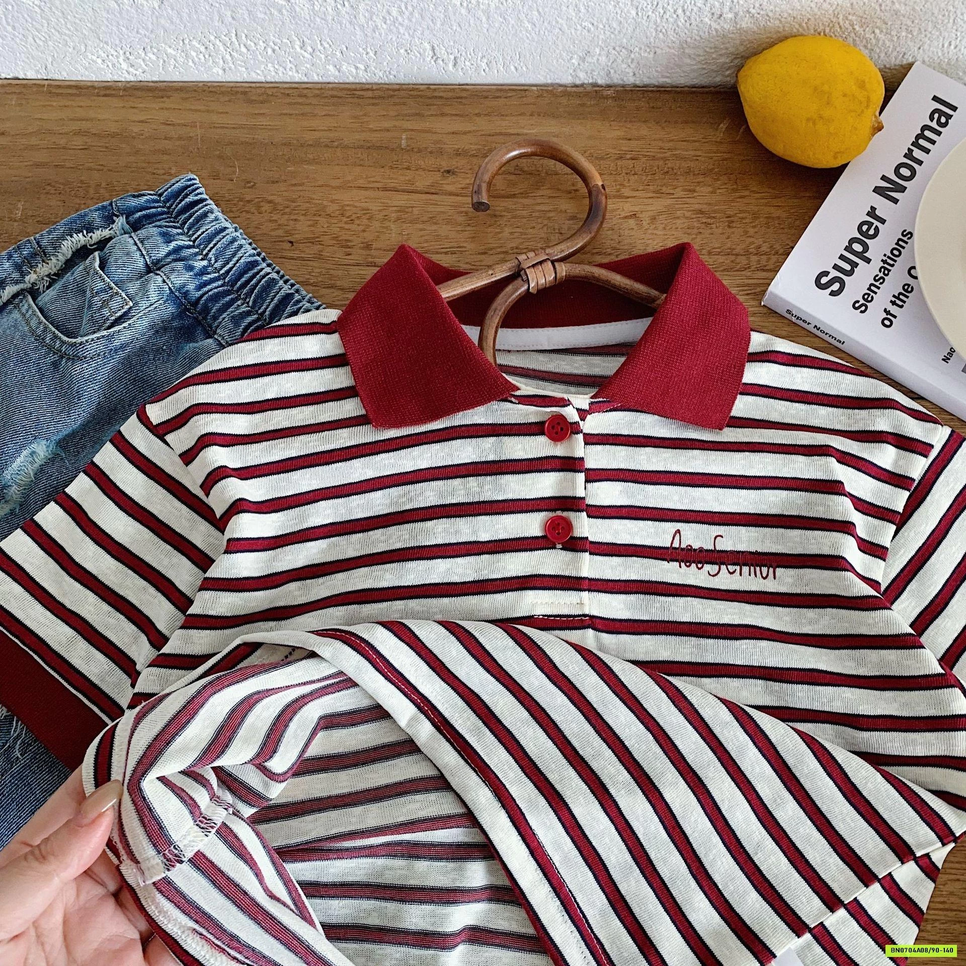 POLO KẺ NGANG PHỐI MÀU CỔ