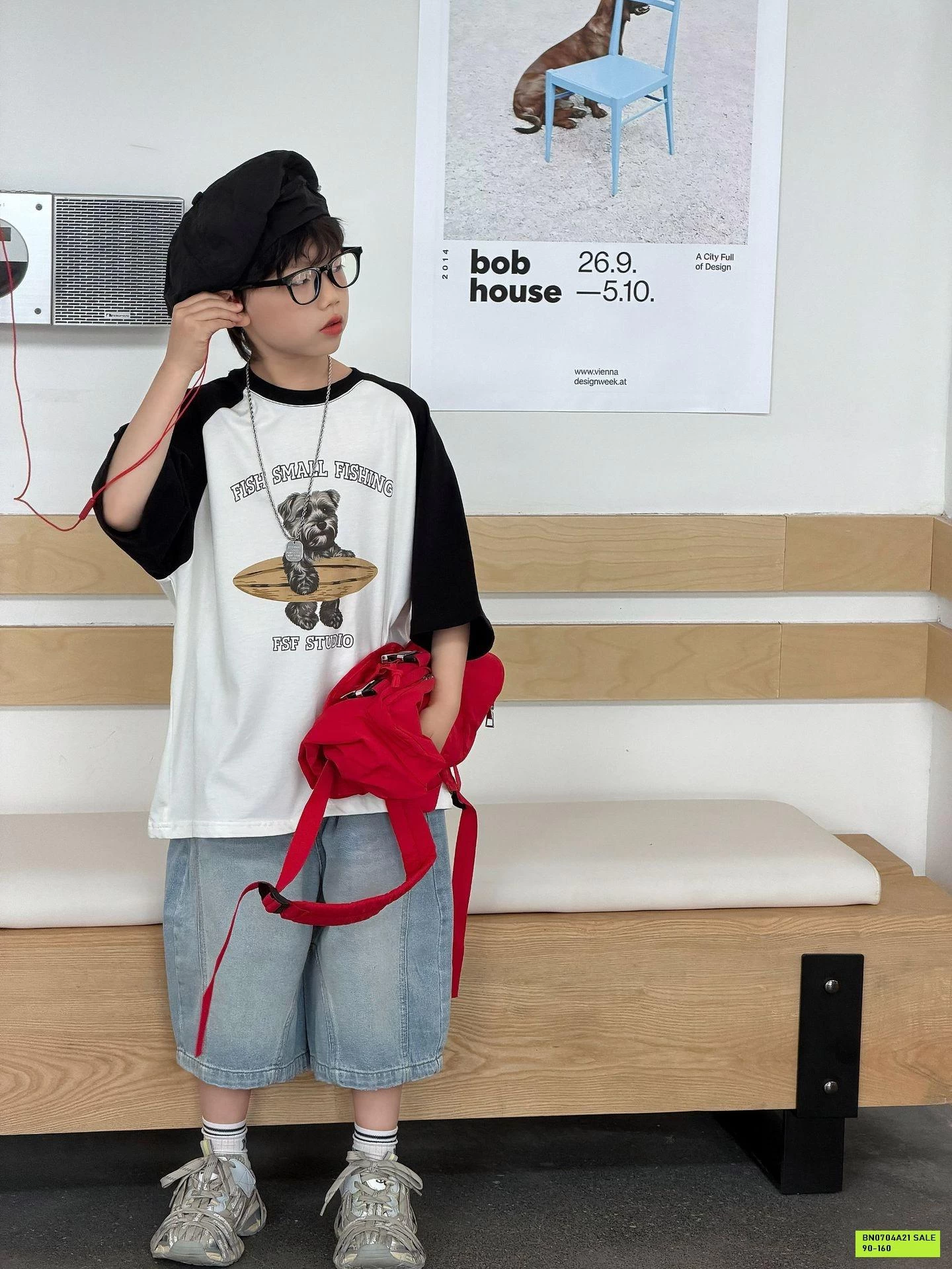 ÁO THUN GẤU PHỐI TAY ĐEN FANSHU