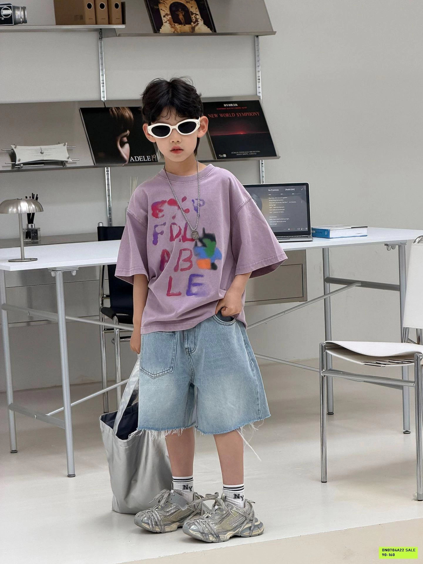 ÁO THUN TÍM CHỮ CÁI FANSHU