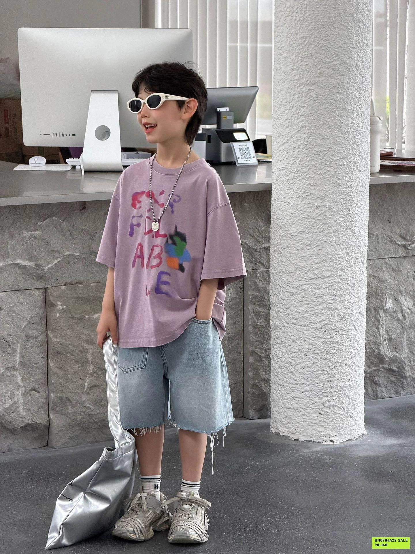 ÁO THUN TÍM CHỮ CÁI FANSHU