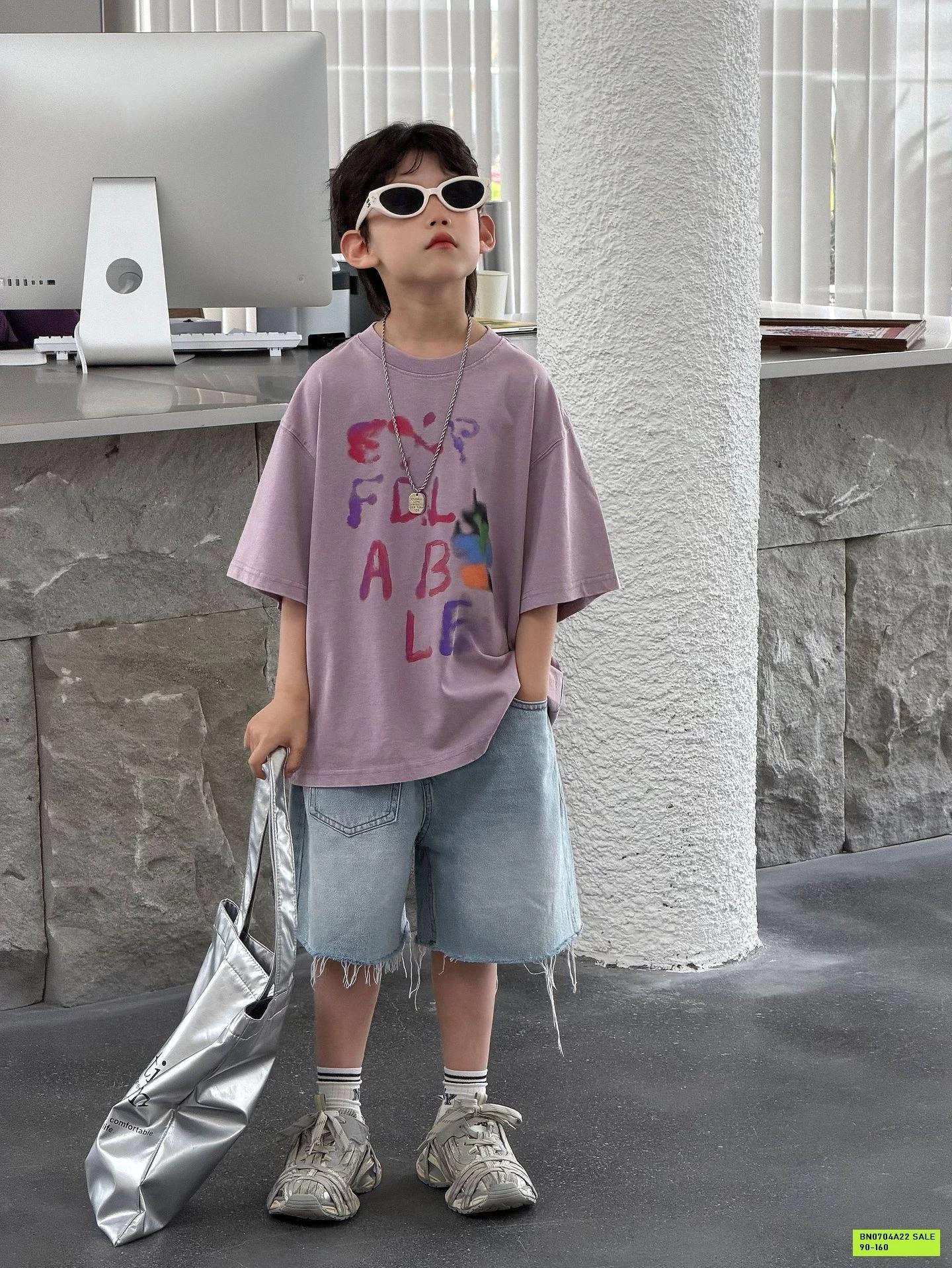 ÁO THUN TÍM CHỮ CÁI FANSHU