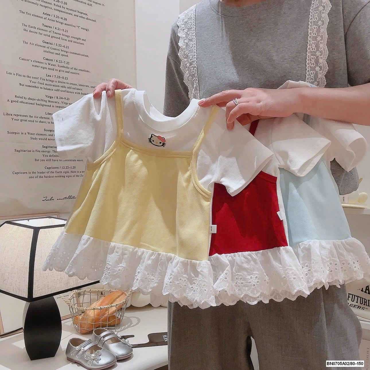 ÁO THUN GIẢ 2 LỚP PHỐI REN