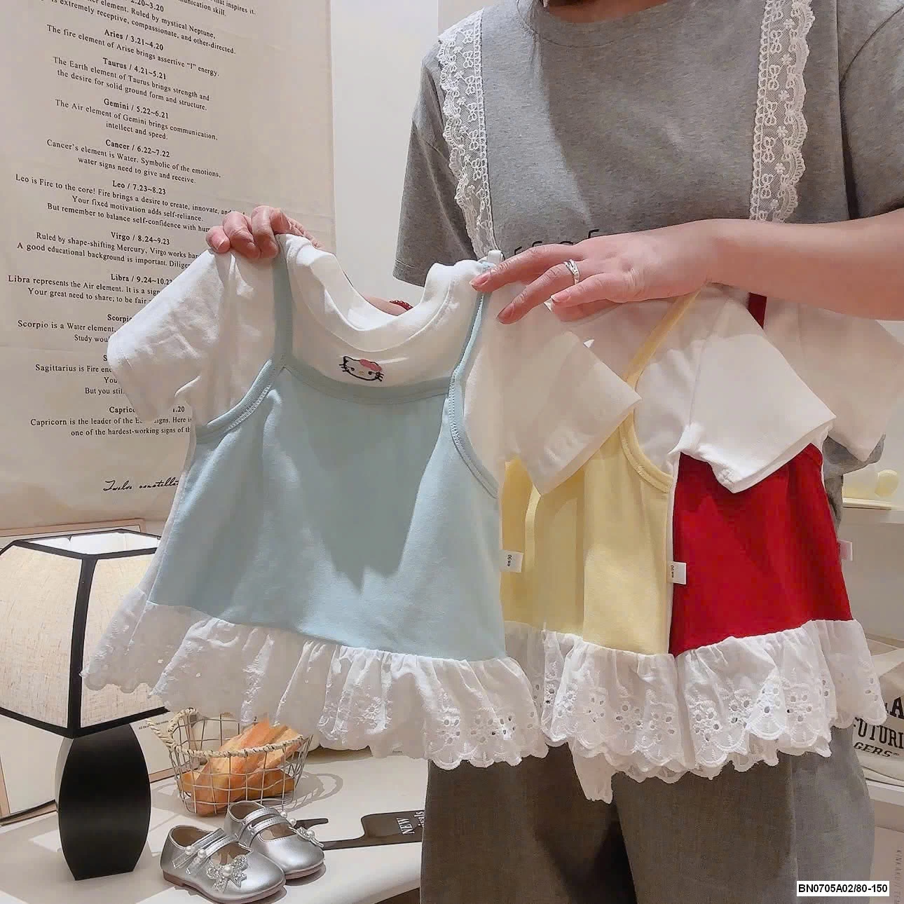 ÁO THUN GIẢ 2 LỚP PHỐI REN