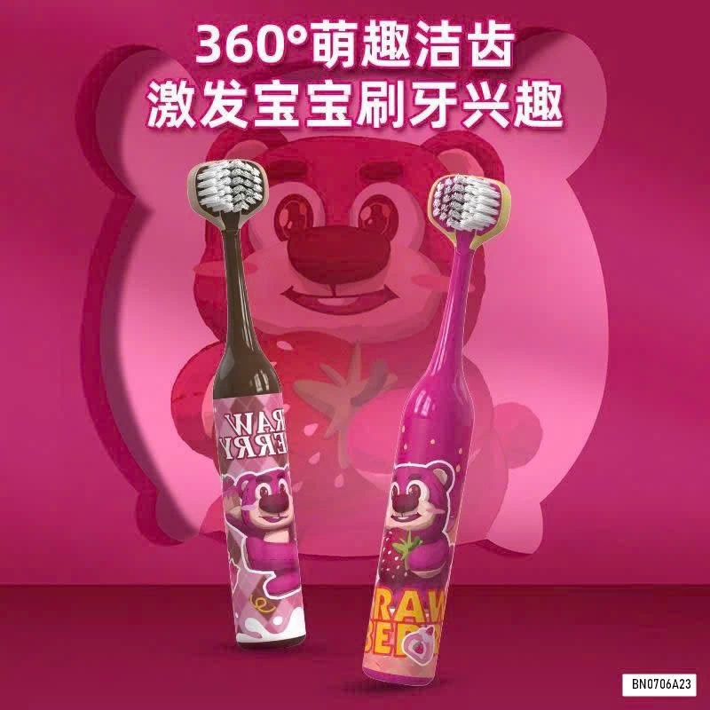 SÉT 4 BÀN CHẢI 360 ĐỘ GẤU DÂU