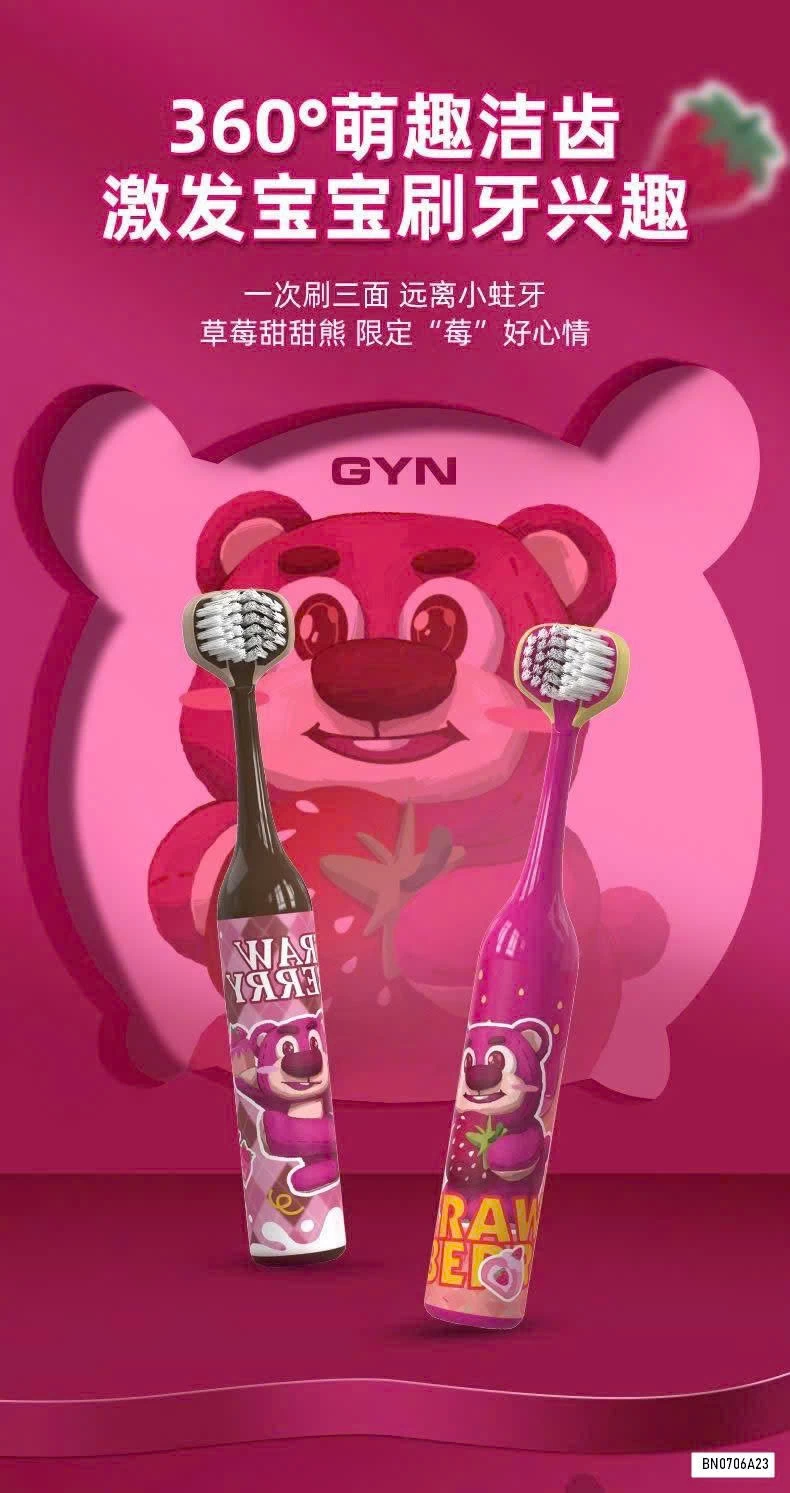 SÉT 4 BÀN CHẢI 360 ĐỘ GẤU DÂU