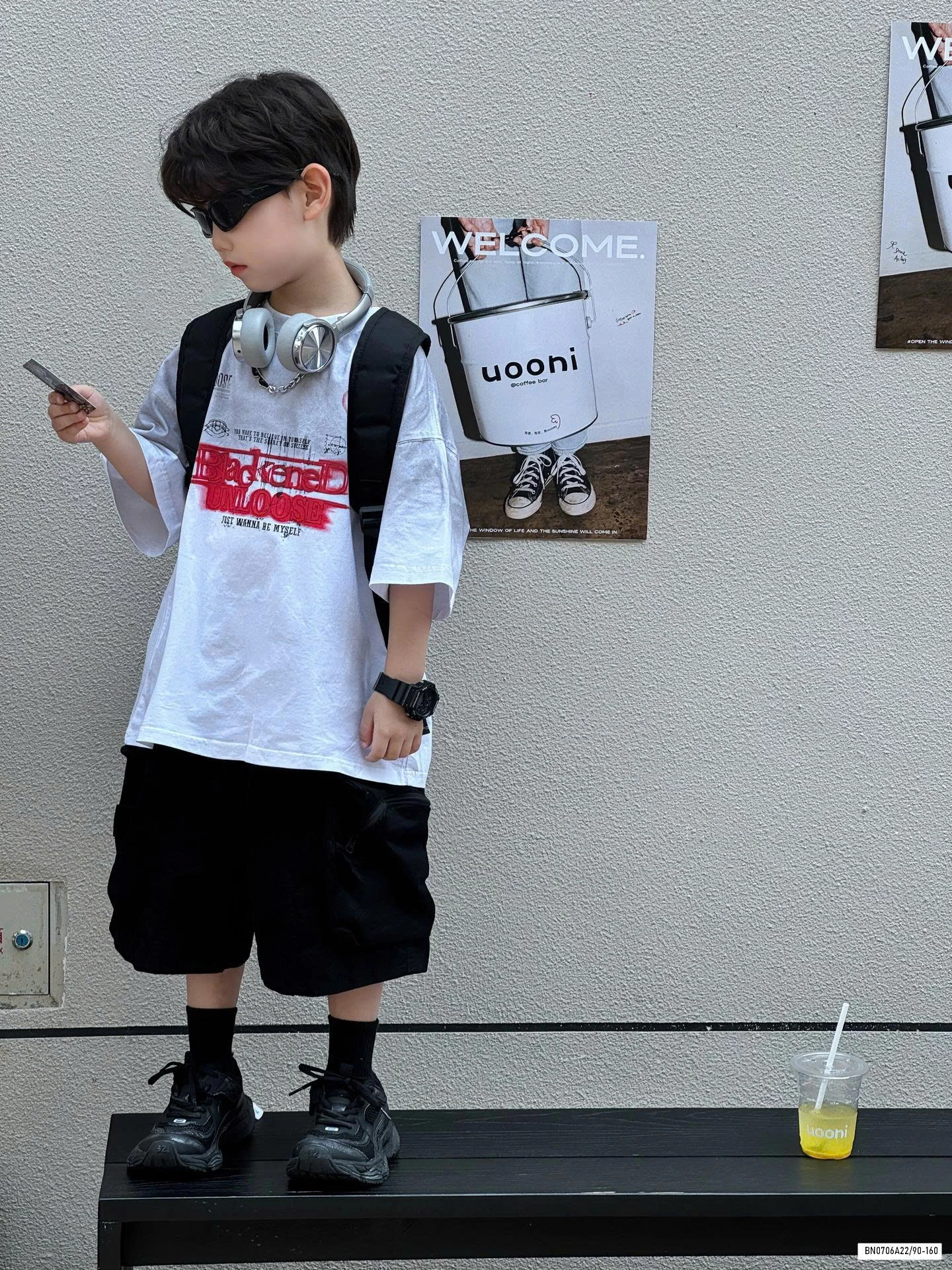 ÁO LOANG THÊU CHỮ MIX SHORT ĐEN