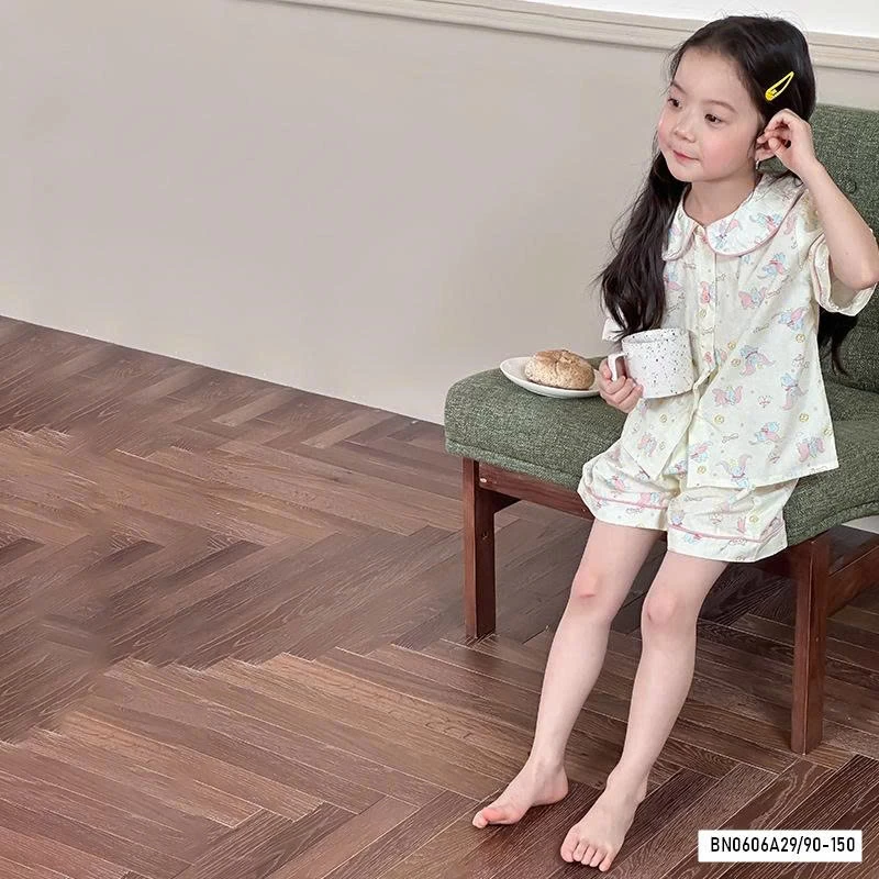 PIZAMA THÔ MỀM CỔ SEN