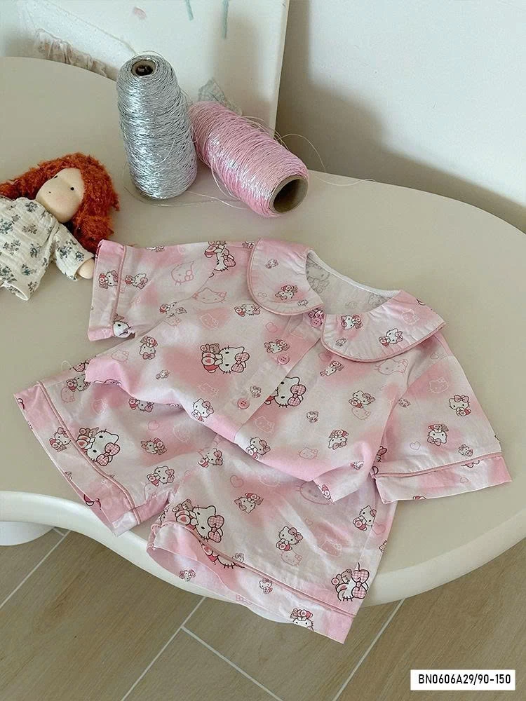 PIZAMA THÔ MỀM CỔ SEN