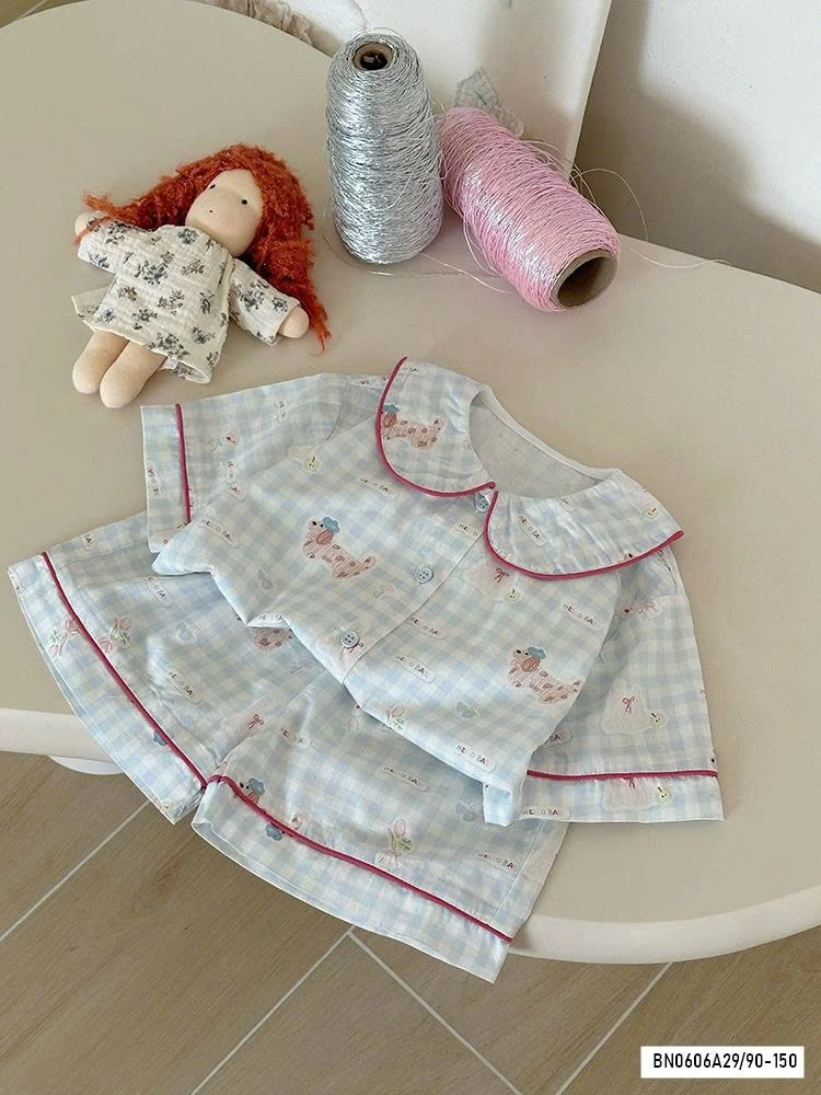 PIZAMA THÔ MỀM CỔ SEN