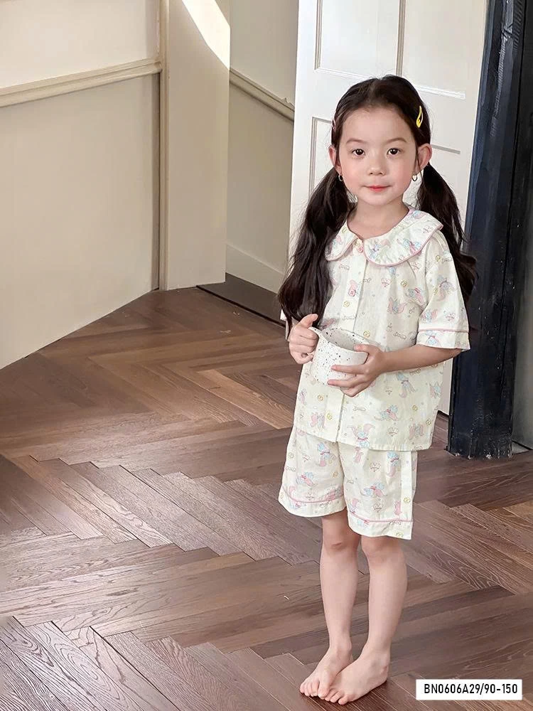 PIZAMA THÔ MỀM CỔ SEN