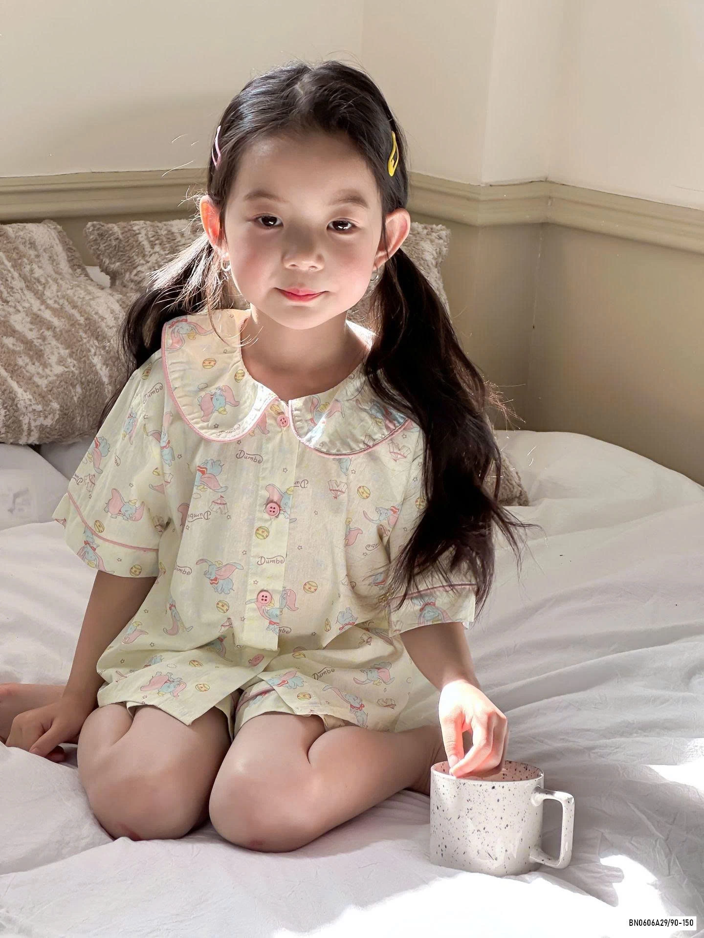 PIZAMA THÔ MỀM CỔ SEN