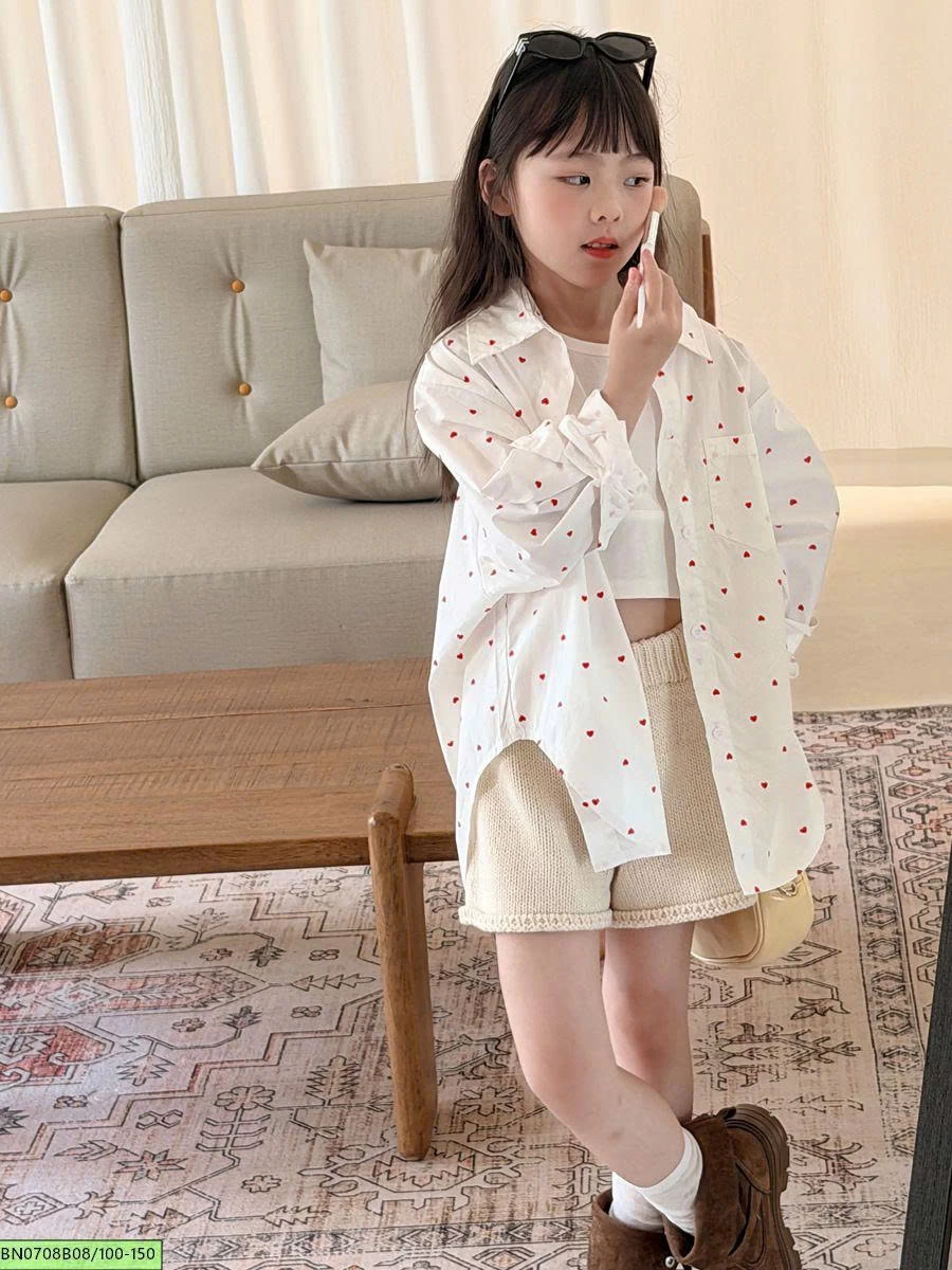SƠ MI ĐUỔI TÔM TRÁI TIM NHỎ