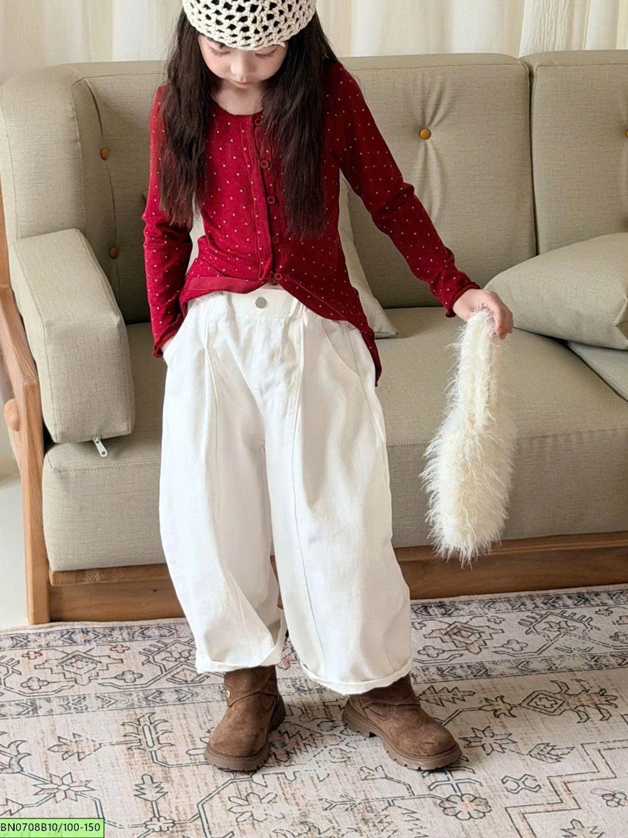 QUẦN BAGGY TRẮNG GÂN TRƯỚC