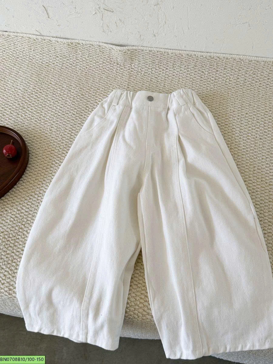 QUẦN BAGGY TRẮNG GÂN TRƯỚC