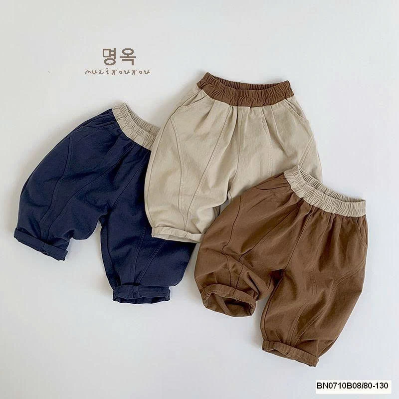 QUẦN BAGGY PHỐI CẠP CHUN MUZIYOUYOU