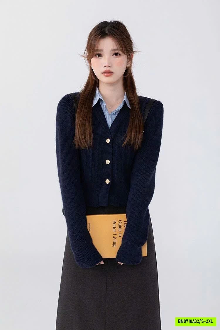 CARDIGAN PHỐI CỔ SƠ MI