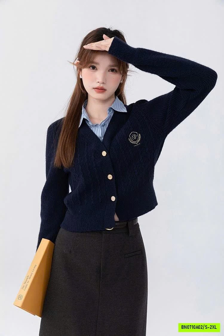 CARDIGAN PHỐI CỔ SƠ MI