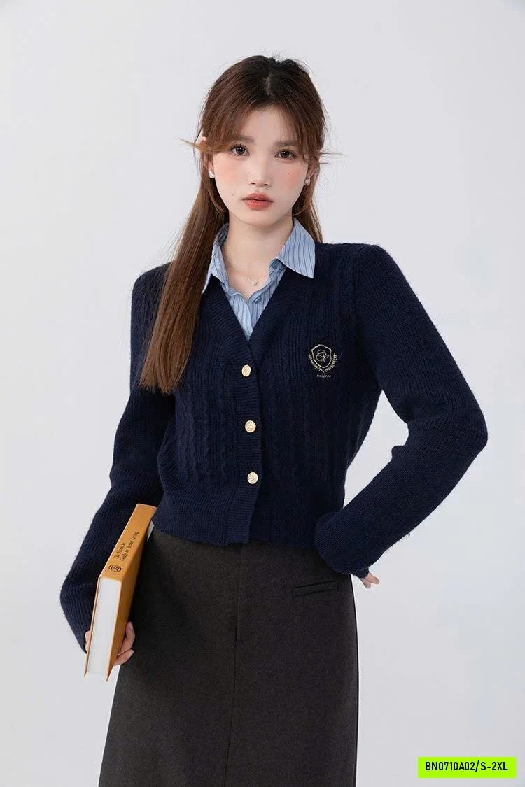 CARDIGAN PHỐI CỔ SƠ MI