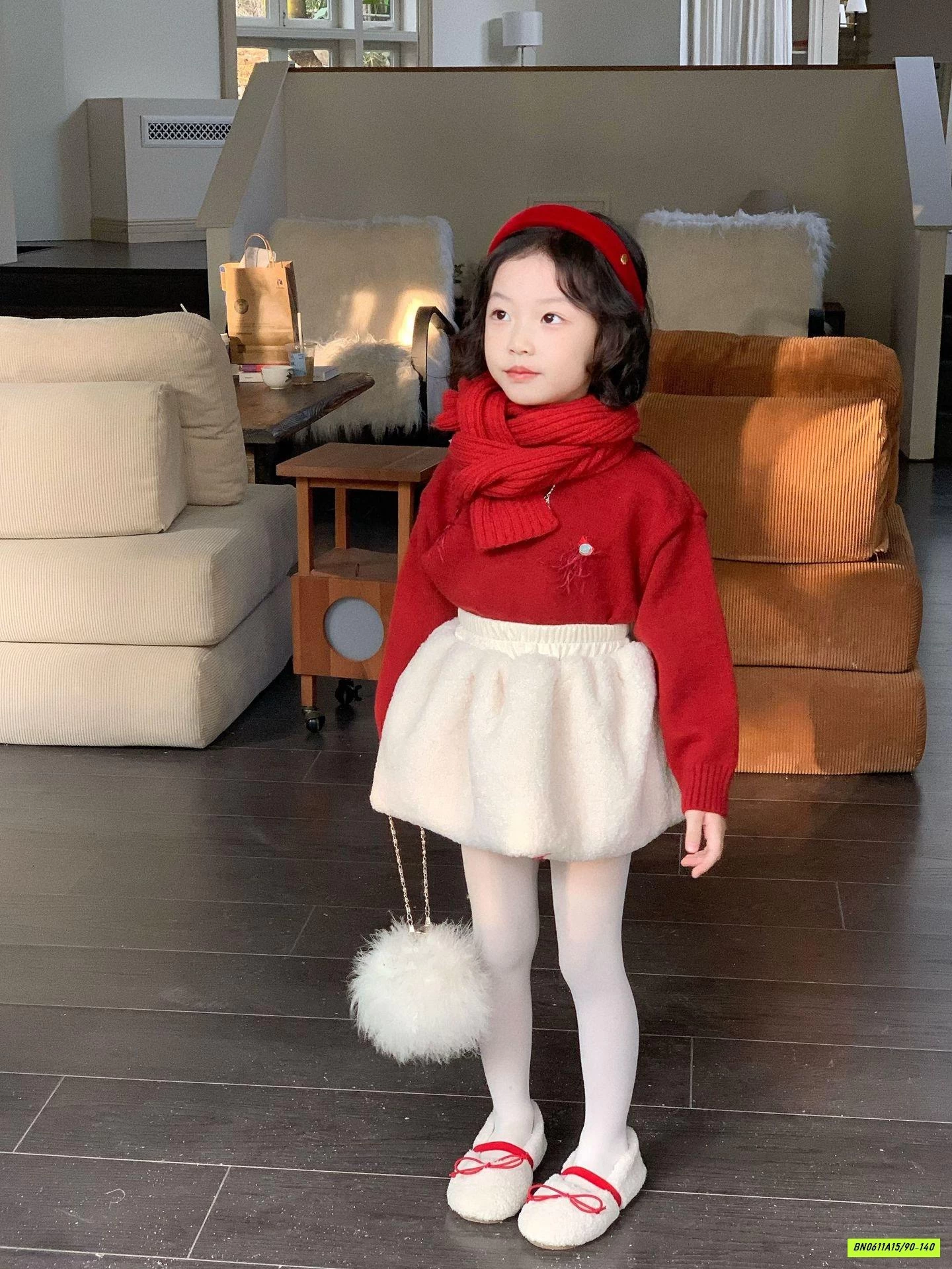 ÁO LEN ĐỎ MIX SHORT LEN TRẮNG