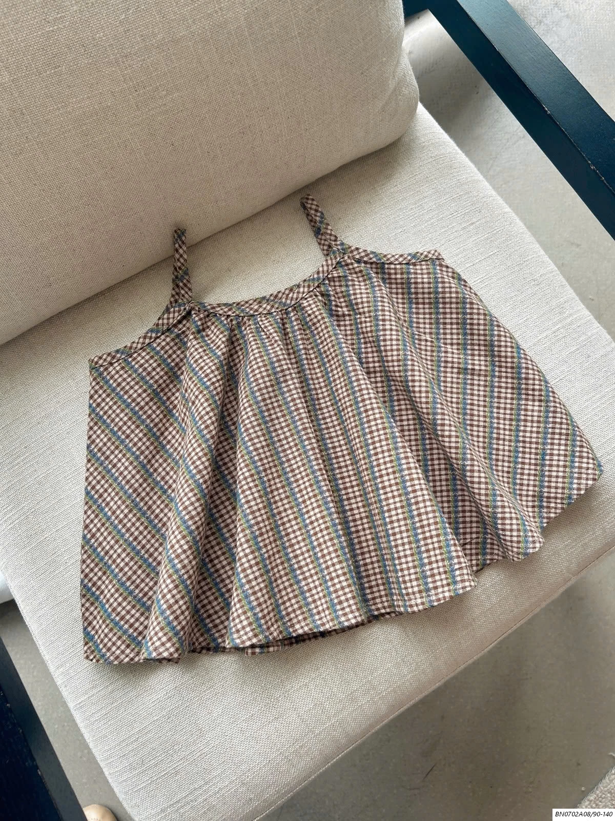 SÉT 2 DÂY CARO NÂU VINTAGE