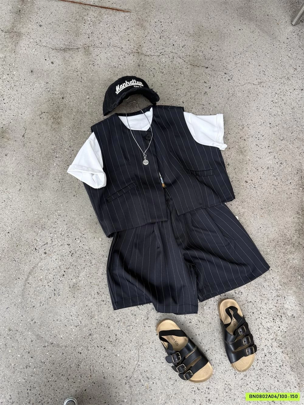 SÉT VEST ĐEN NGẮN TAY