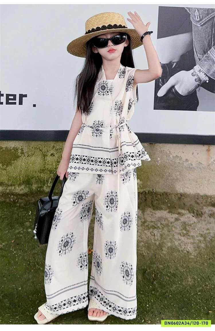 SÉT ĐŨI HOA VĂN QUẦN SUÔNG