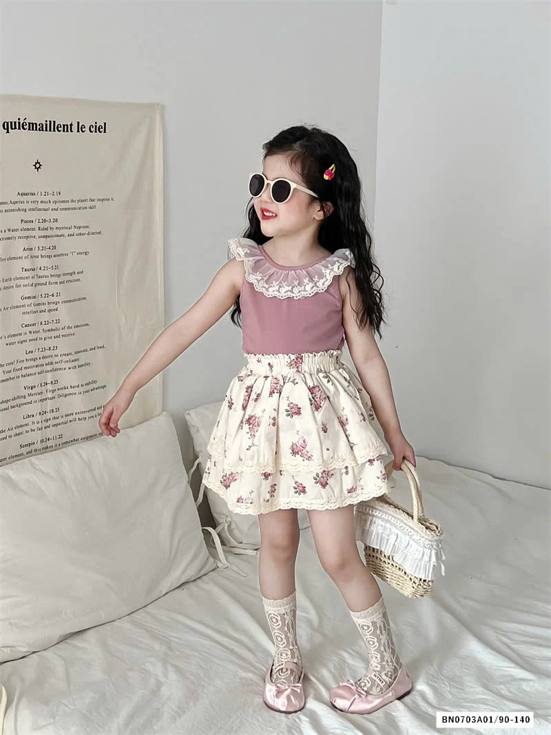 SÉT ÁO HỒNG MIX CV HOA