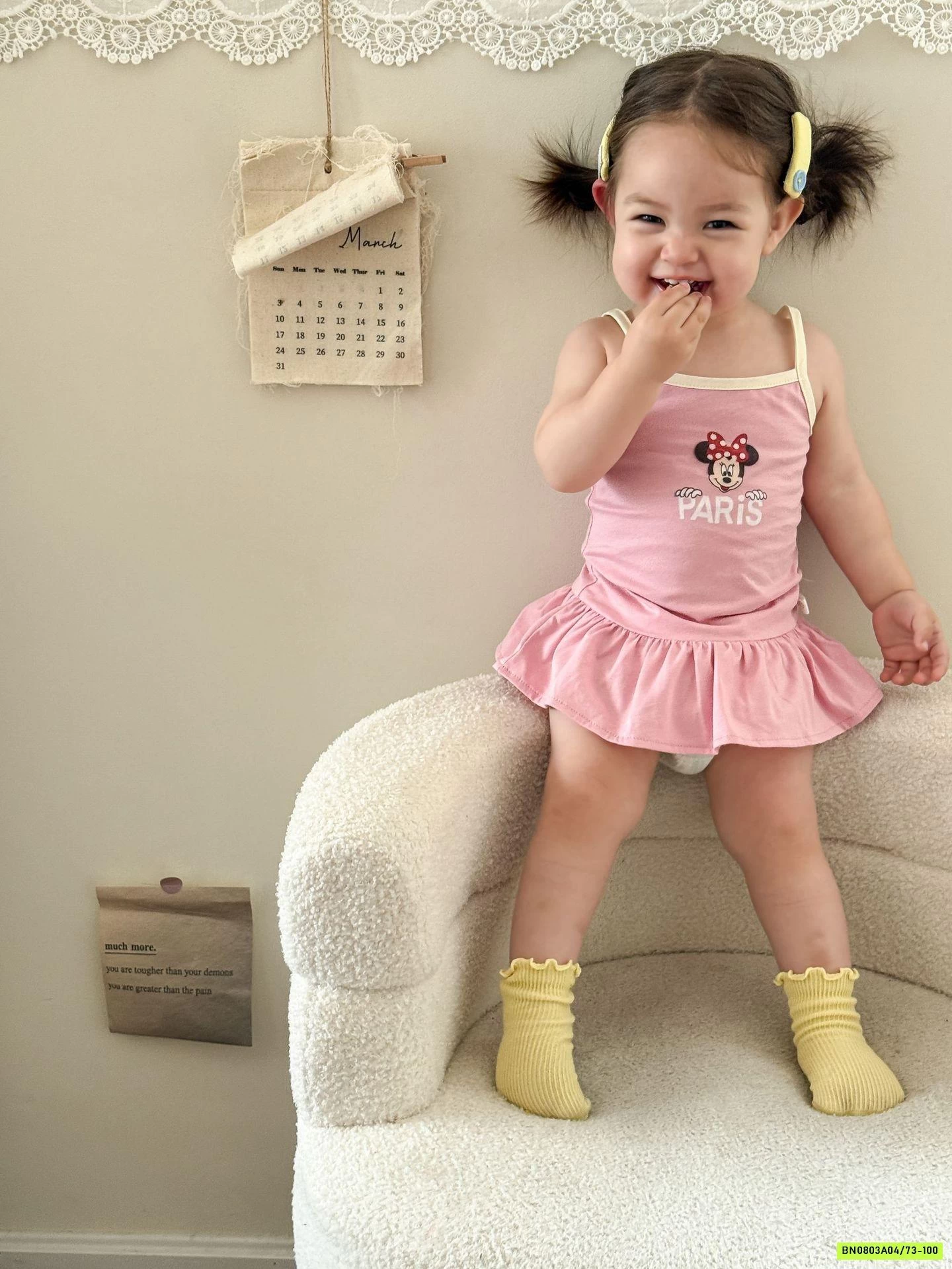 ĐẦM 2 DÂY MICKEY HỒNG SZ NHÍ