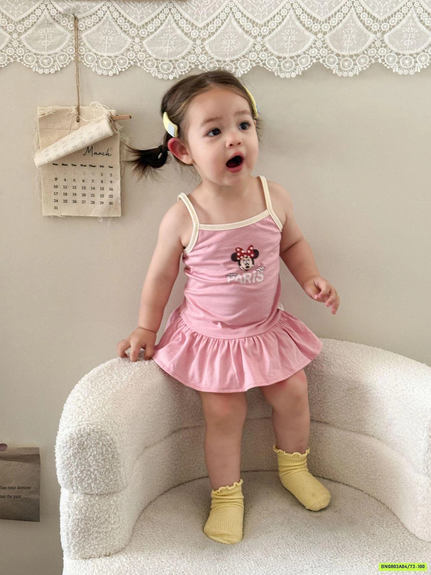 ĐẦM 2 DÂY MICKEY HỒNG SZ NHÍ