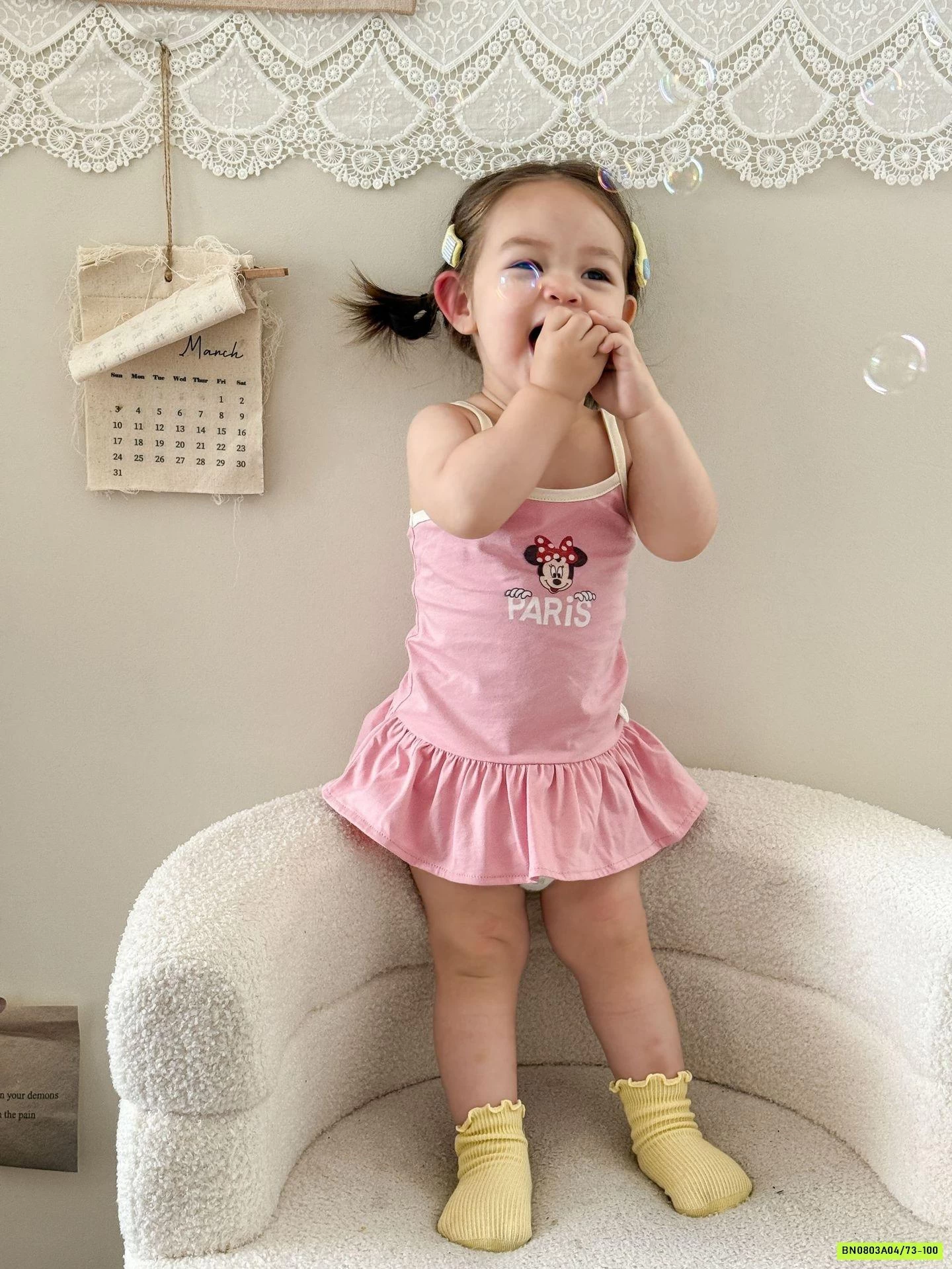 ĐẦM 2 DÂY MICKEY HỒNG SZ NHÍ