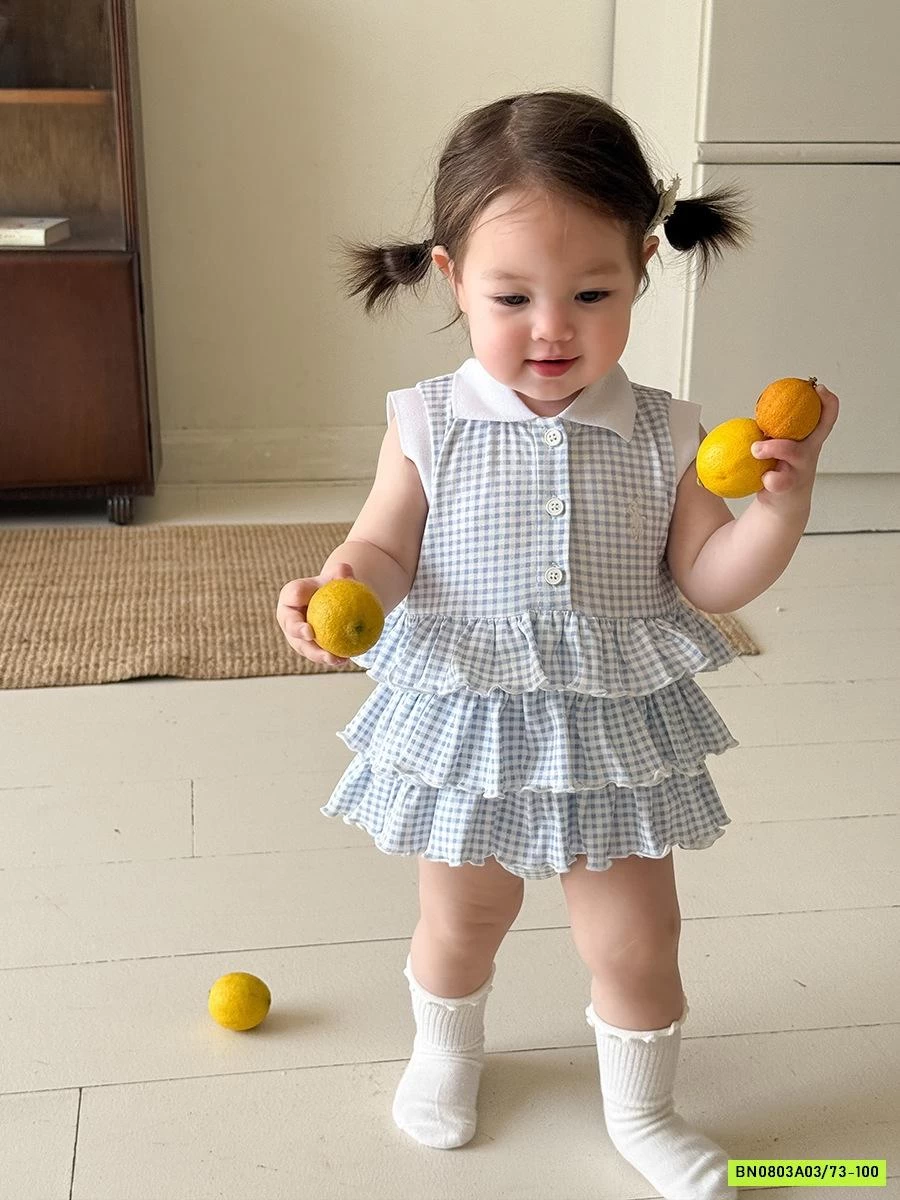 BODY VÁY CARO XANH SZ NHÍ