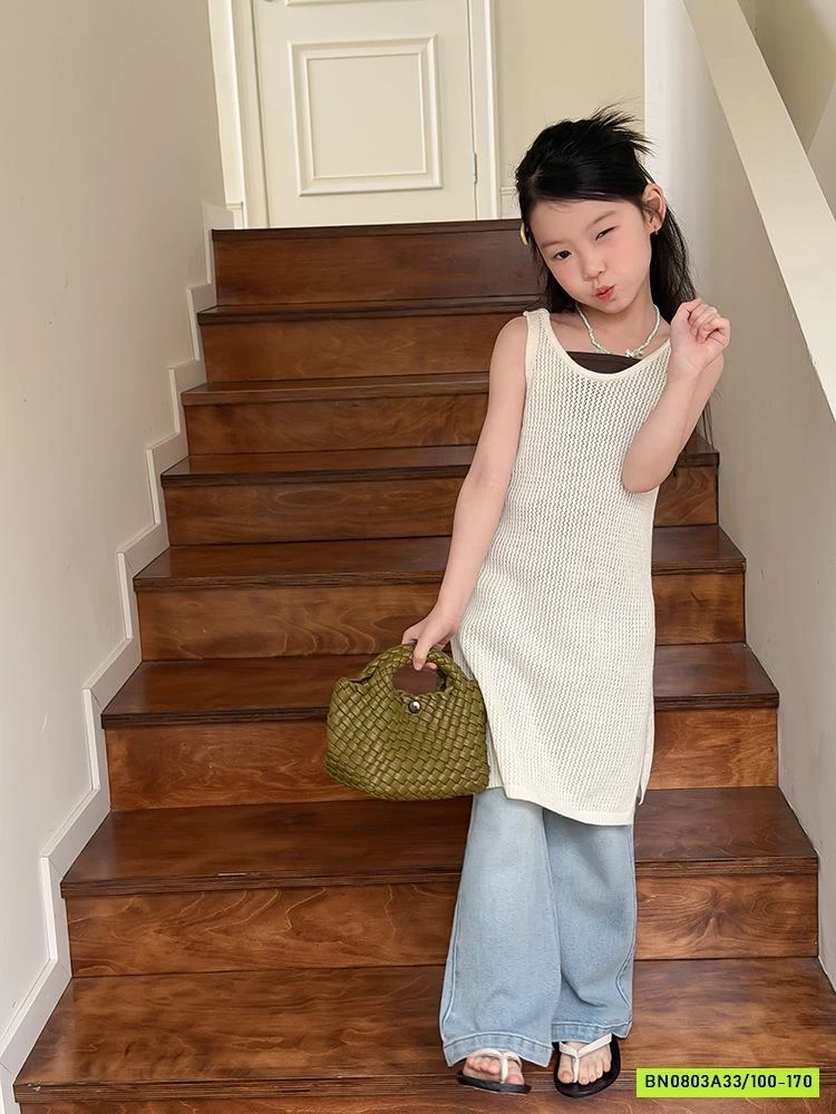 ĐẦM LEN DỆT 2 DÂY XẺ GẤU 26A222 AMBB