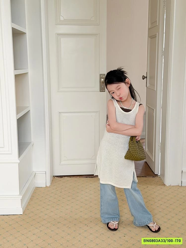 ĐẦM LEN DỆT 2 DÂY XẺ GẤU 26A222 AMBB