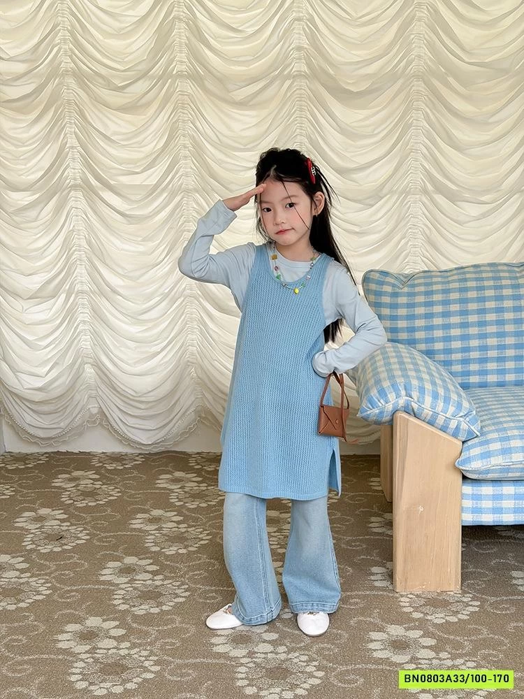 ĐẦM LEN DỆT 2 DÂY XẺ GẤU 26A222 AMBB