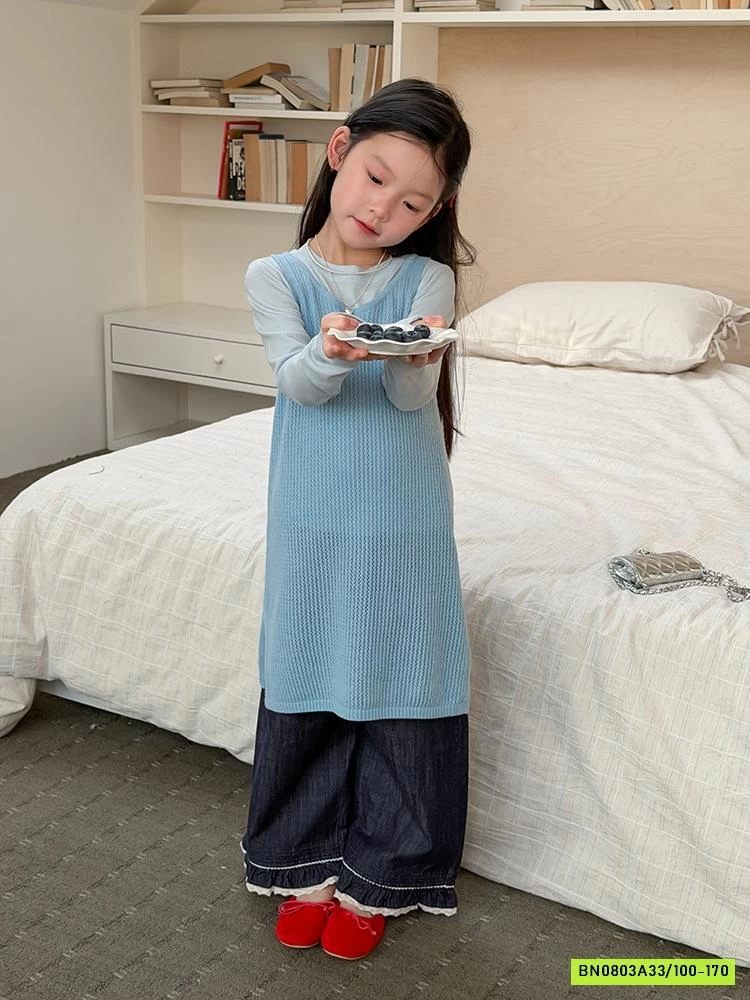 ĐẦM LEN DỆT 2 DÂY XẺ GẤU 26A222 AMBB