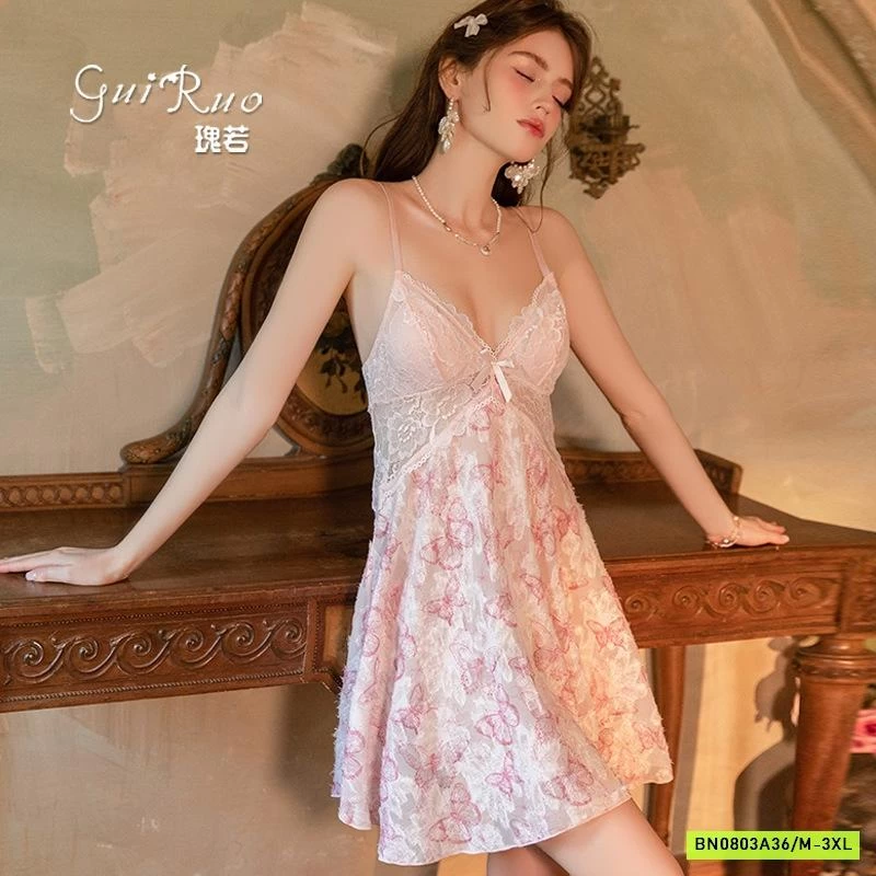 VÁY NGỦ LỤA HOA 2S