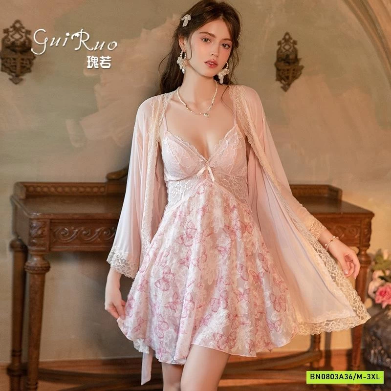 VÁY NGỦ LỤA HOA 2S