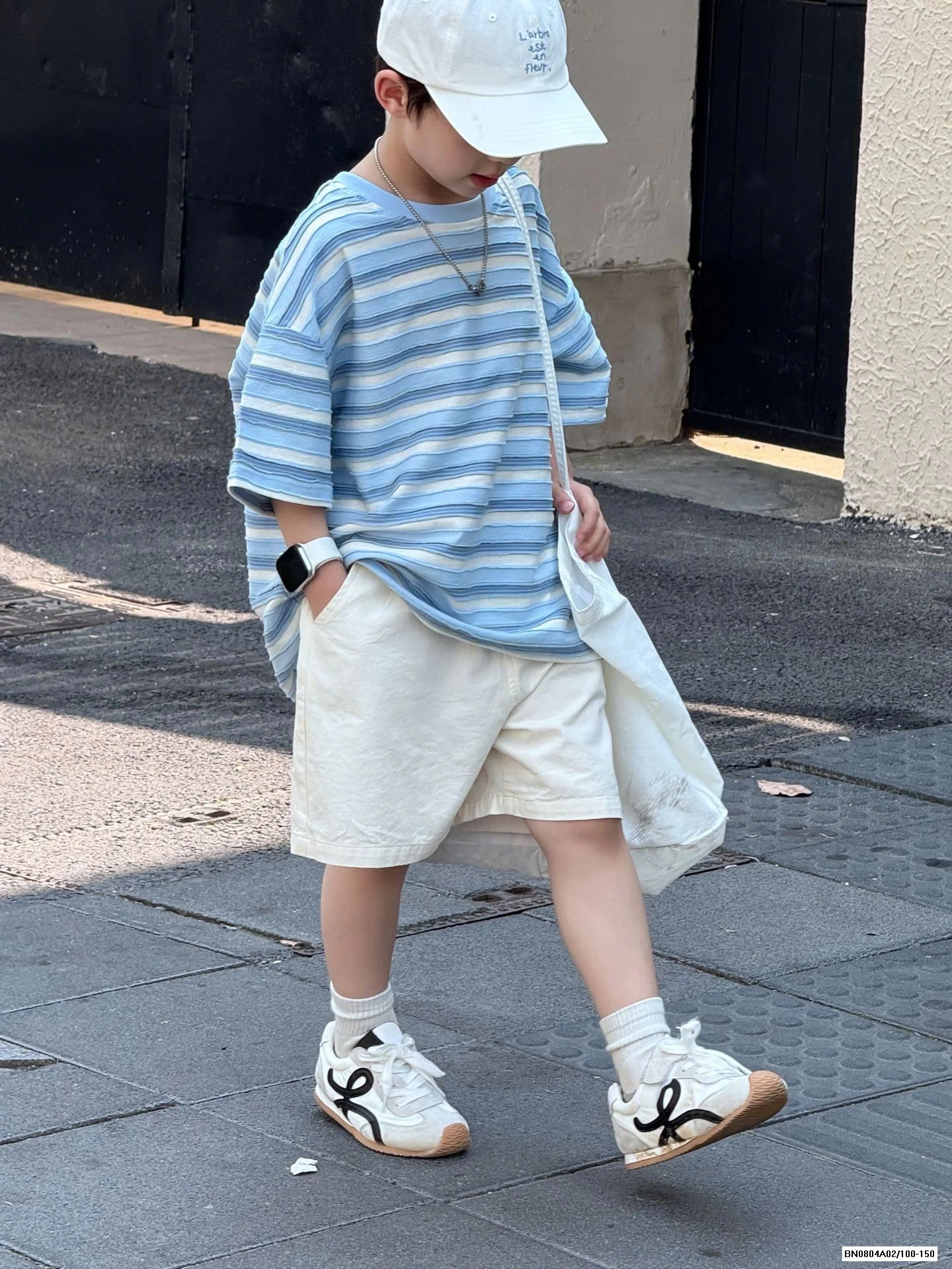 ÁO KẺ XANH MIX SHORT THÔ MỀM