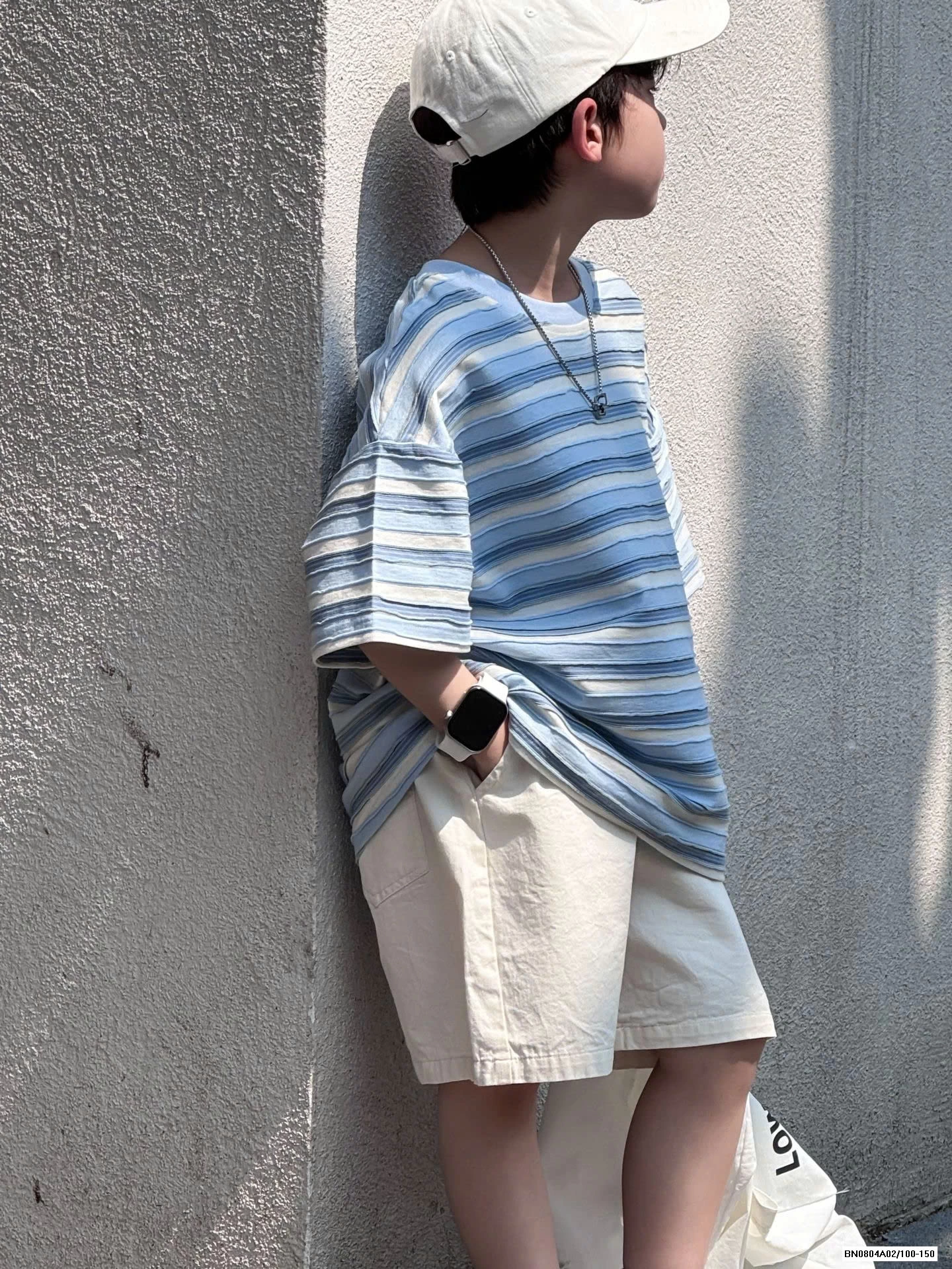 ÁO KẺ XANH MIX SHORT THÔ MỀM