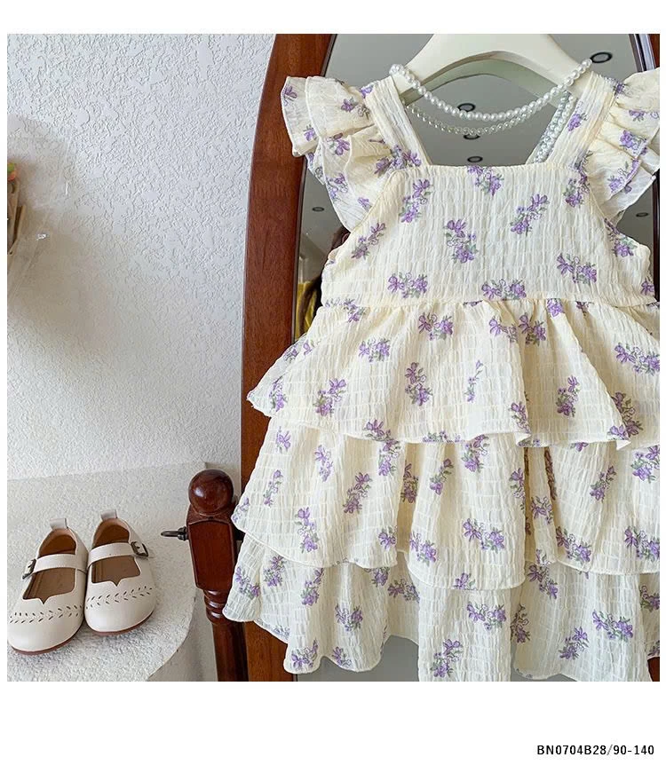 VÁY CÔNG CHÚA XÔ ĐŨI ĐÍNH NƠ CÁNH TIÊN