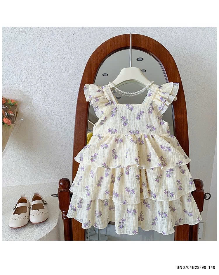 VÁY CÔNG CHÚA XÔ ĐŨI ĐÍNH NƠ CÁNH TIÊN