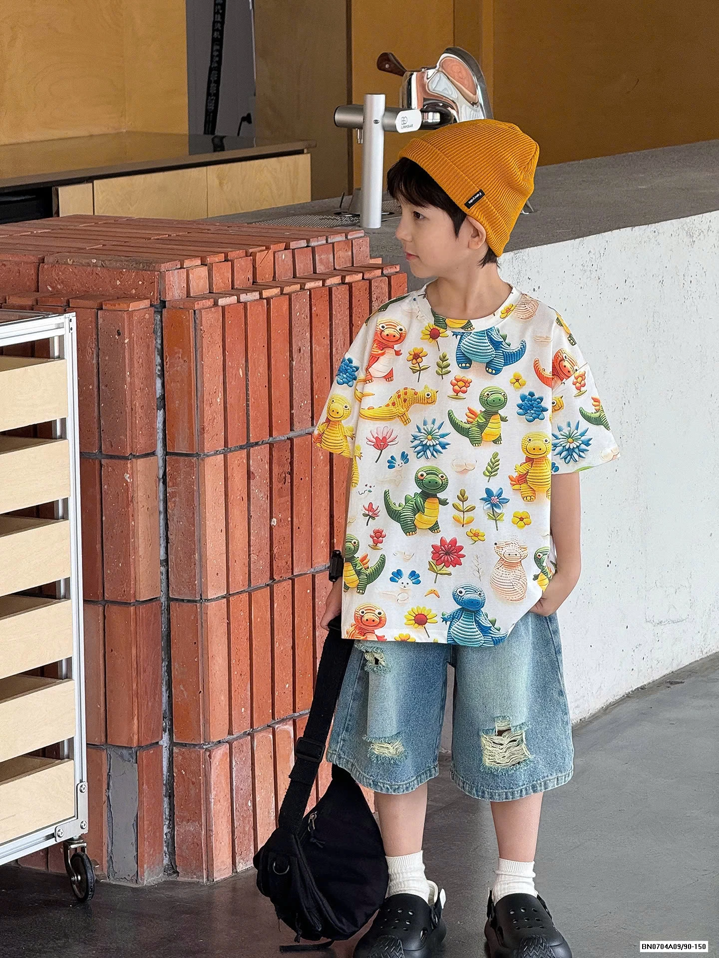 ÁO KHỦNG LONG MIX JEANS RÁCH