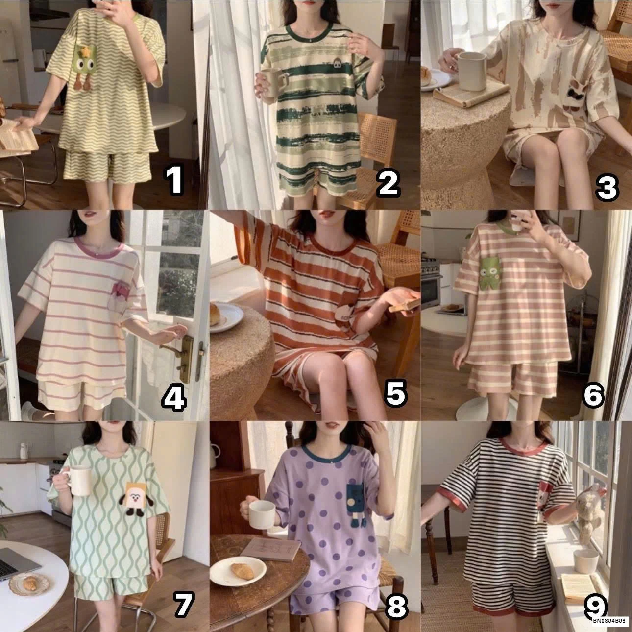 BỘ COTON CỘC TAY MẶC NHÀ