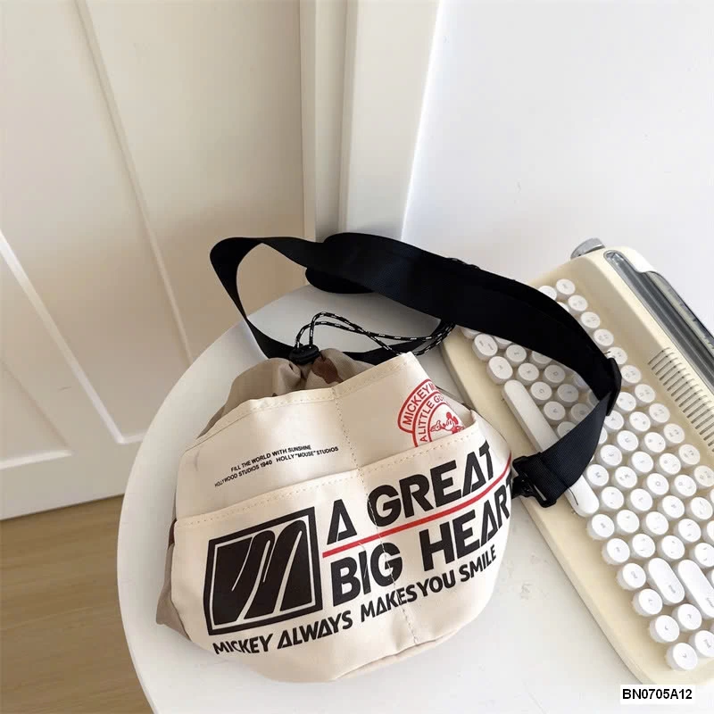 TÚI VẢI CANVAS IN CHỮ ĐEO CHÉO