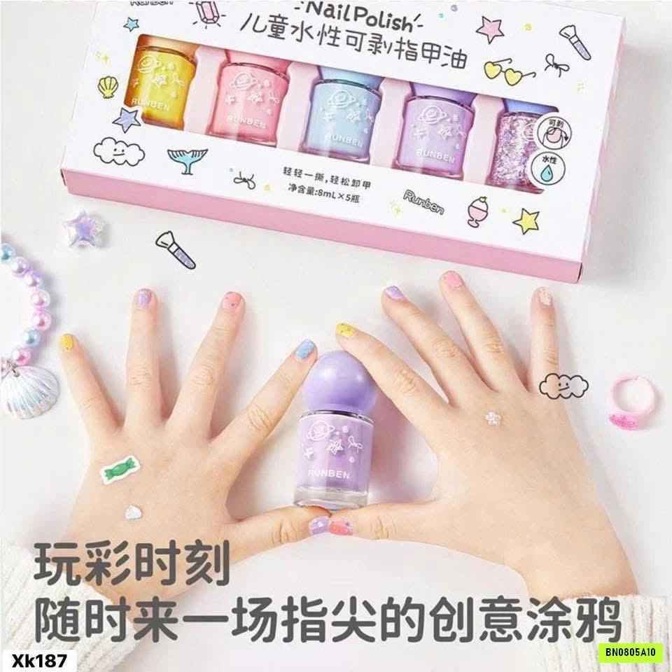 SÉT 5 LỌ MÓNG TAY CHO BÉ